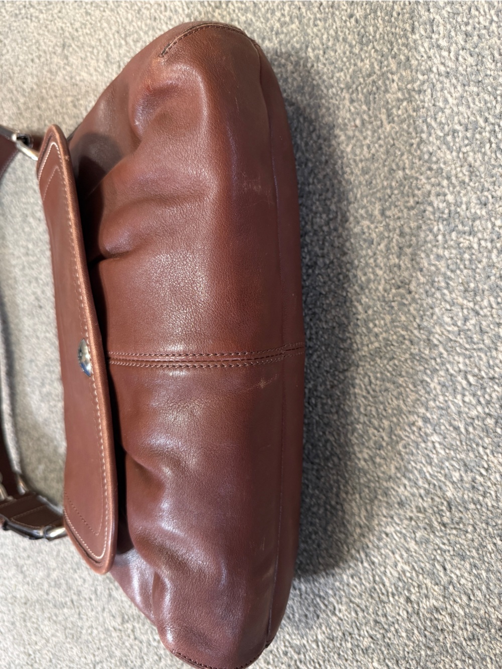 COACH Y2K Pleated Soho Brown Leather Hobo Shoulder Purse Bag F13729 - Picture 5 of 7